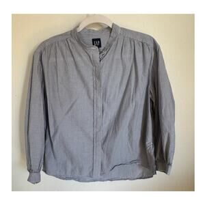 Gap‎ Striped Mandarin Collar Shirt Women's Blouse Size XS Oversized